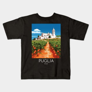 A Pop Art Travel Print of Puglia - Italy Kids T-Shirt